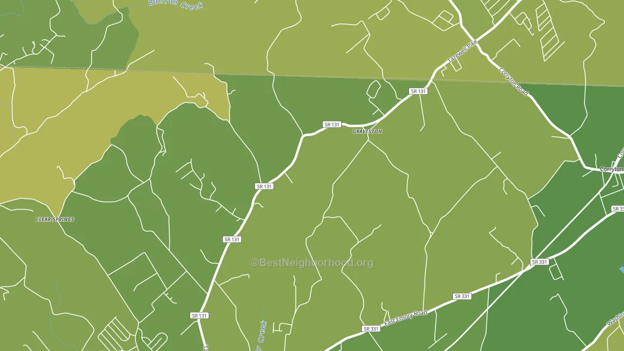 Graveston, TN block-group voter-turnout map