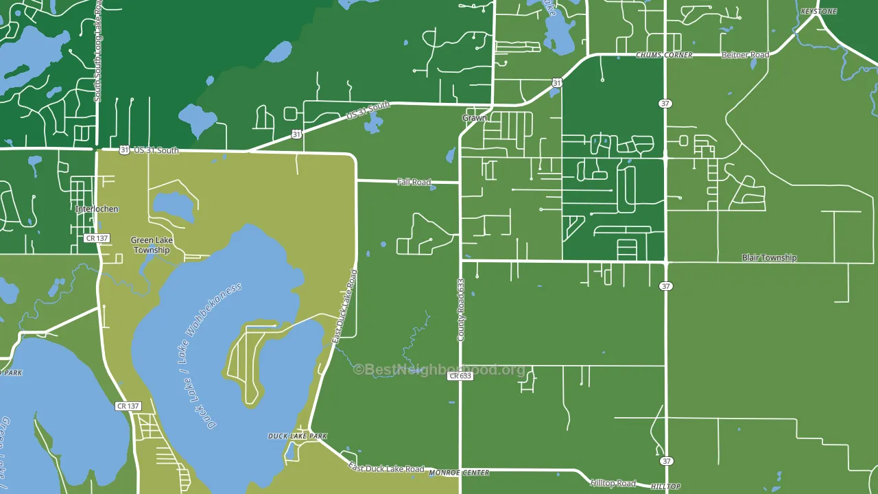 Grawn, MI block-group voter-turnout map