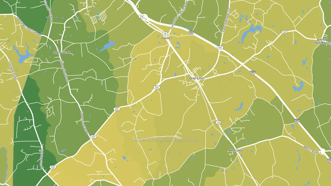 Gray Court, SC block-group voter-turnout map