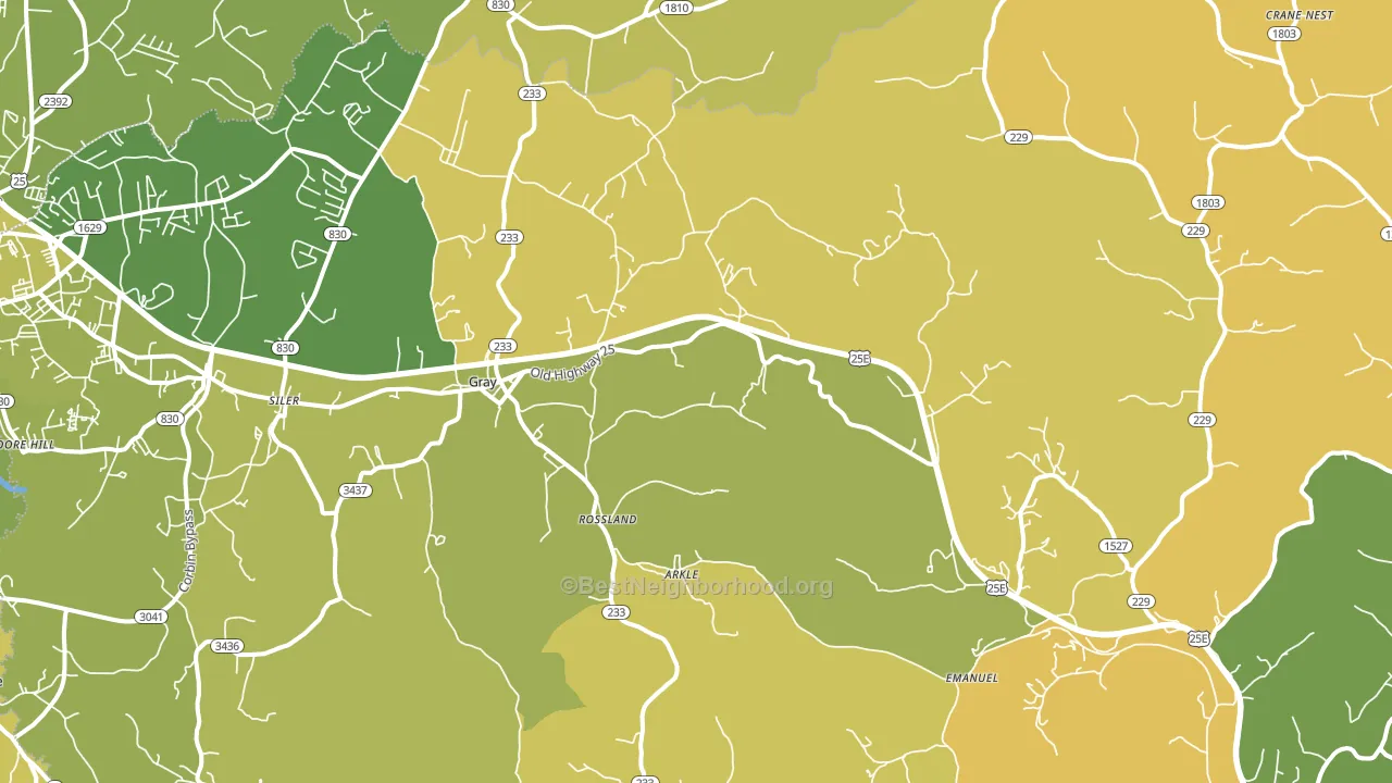 Gray, KY block-group voter-turnout map