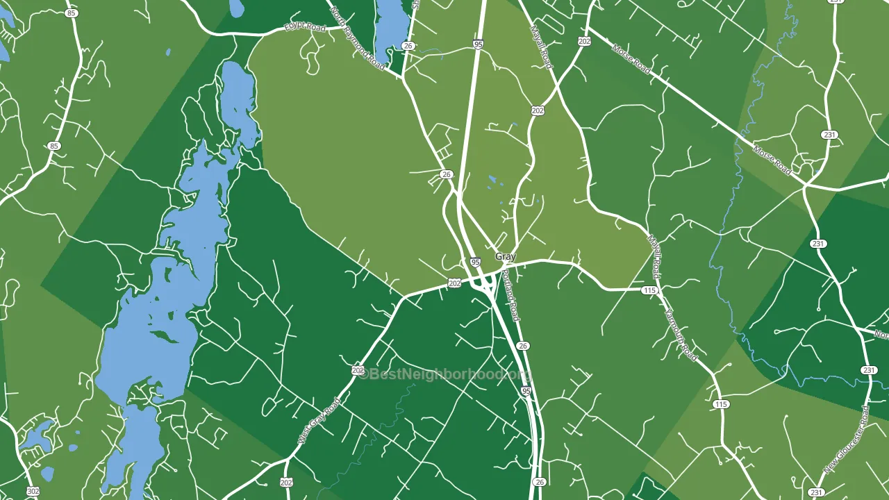 Gray, ME block-group voter-turnout map