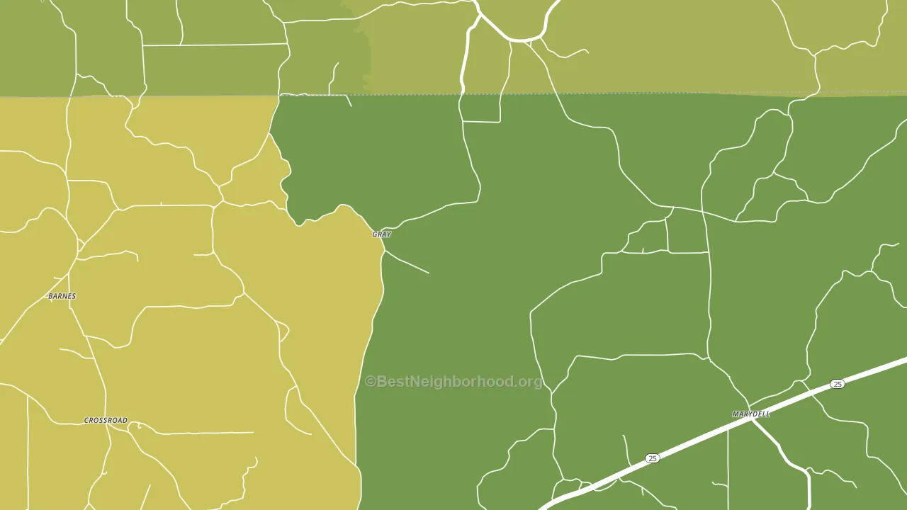Gray, MS block-group voter-turnout map