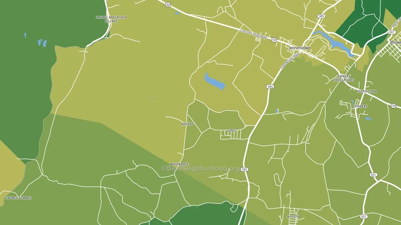 Gray, PA block-group voter-turnout map