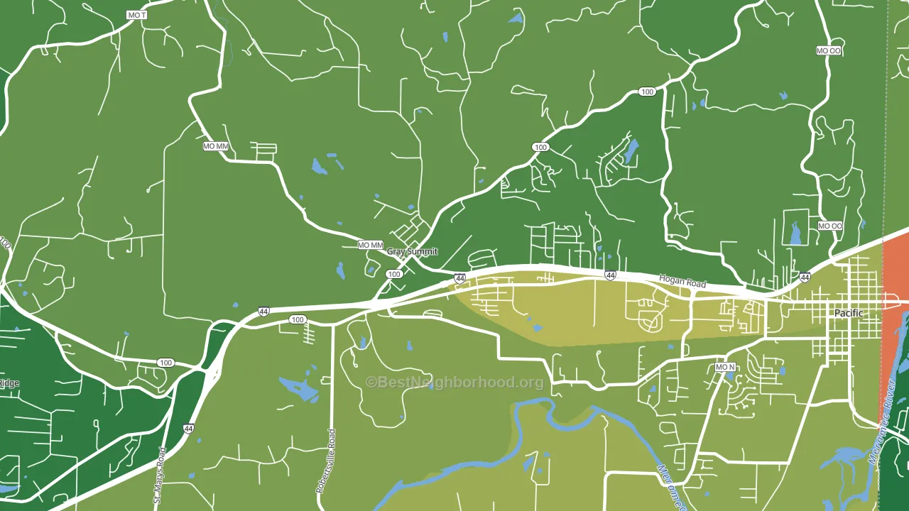 Gray Summit, MO block-group voter-turnout map