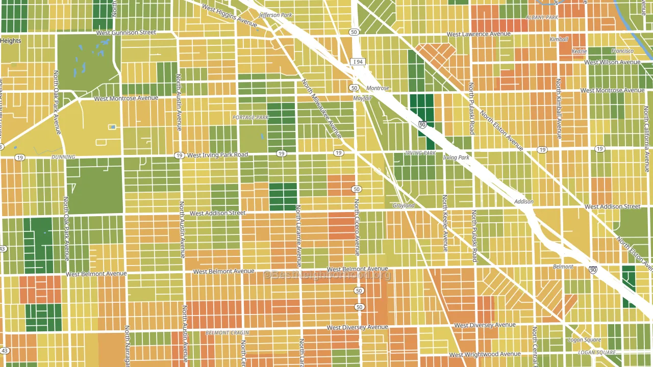 Grayland, Chicago, IL block-group voter-turnout map