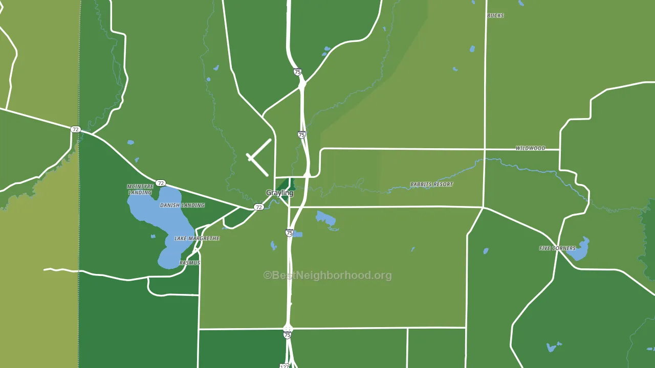 Grayling, MI block-group voter-turnout map