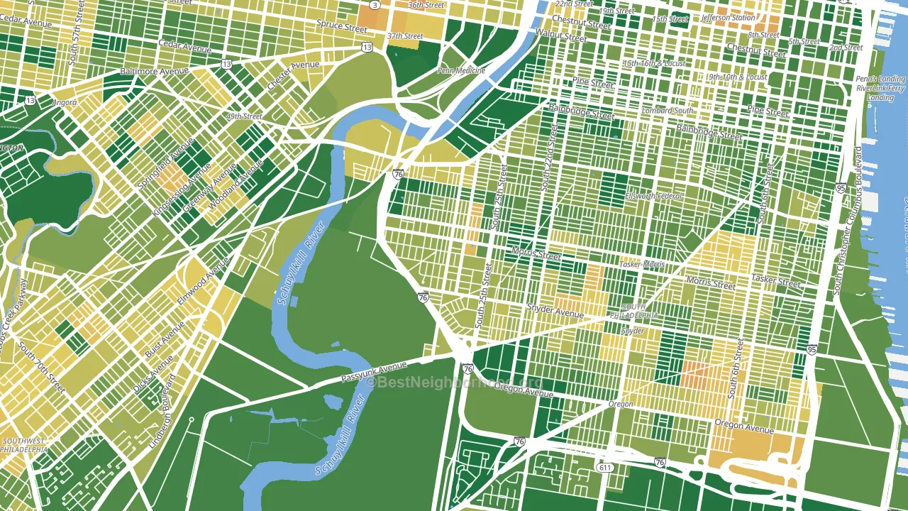 Grays Ferry, Philadelphia, PA block-group voter-turnout map