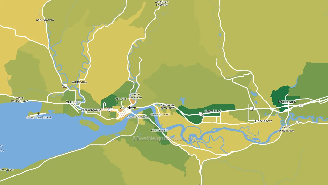 Grays Harbor County, WA block-group voter-turnout map