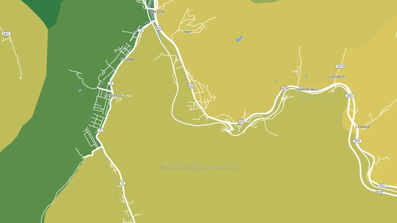 Grays Knob, KY block-group voter-turnout map