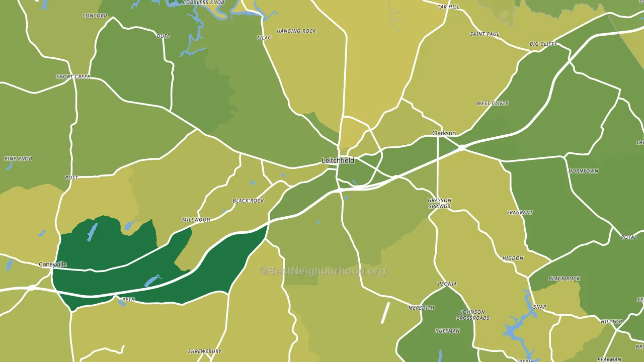 Grayson County, KY block-group voter-turnout map