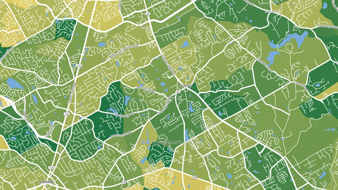 Grayson, GA block-group voter-turnout map