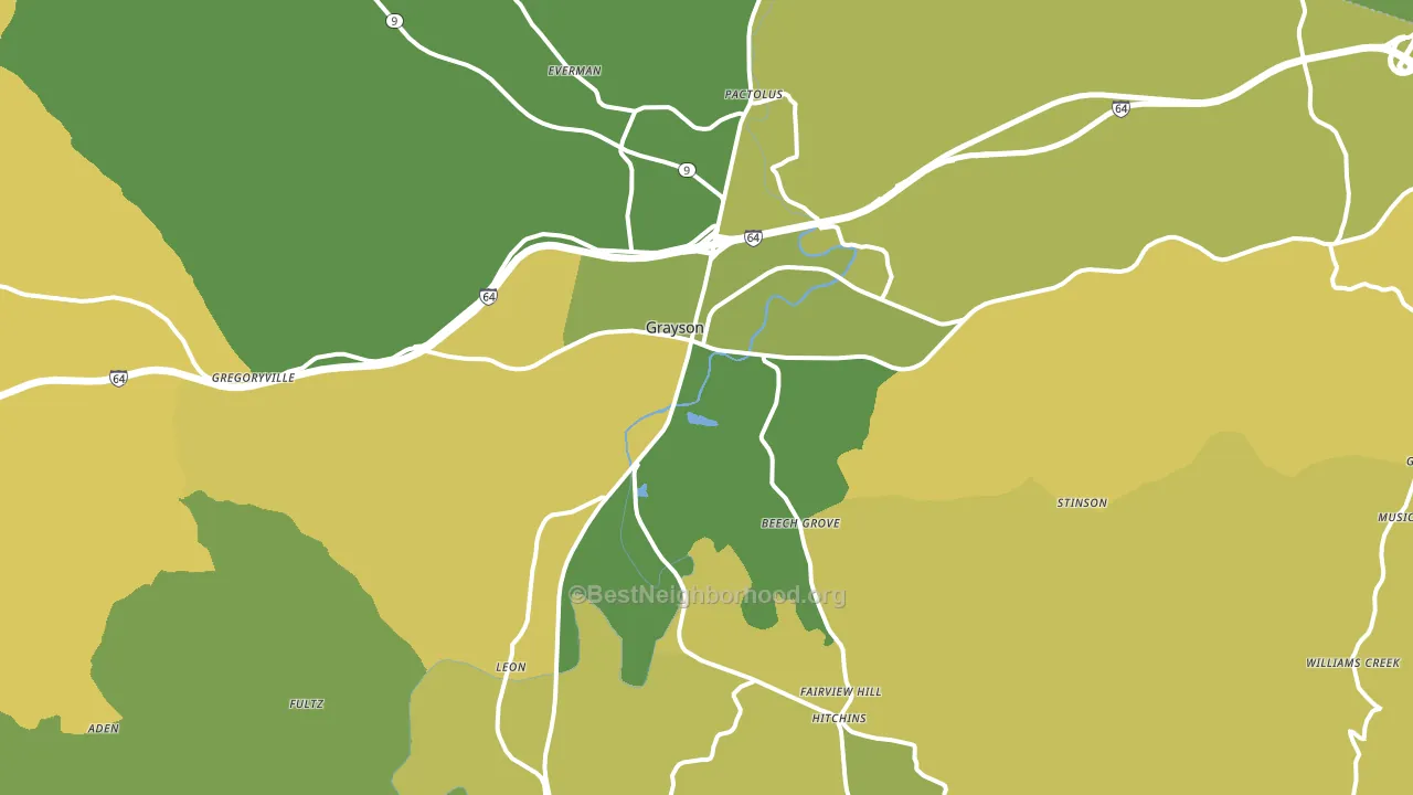 Grayson, KY block-group voter-turnout map