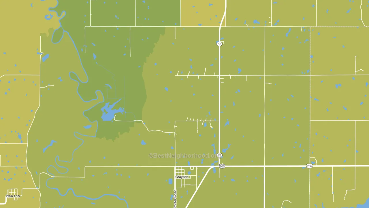 Grayson, OK block-group voter-turnout map