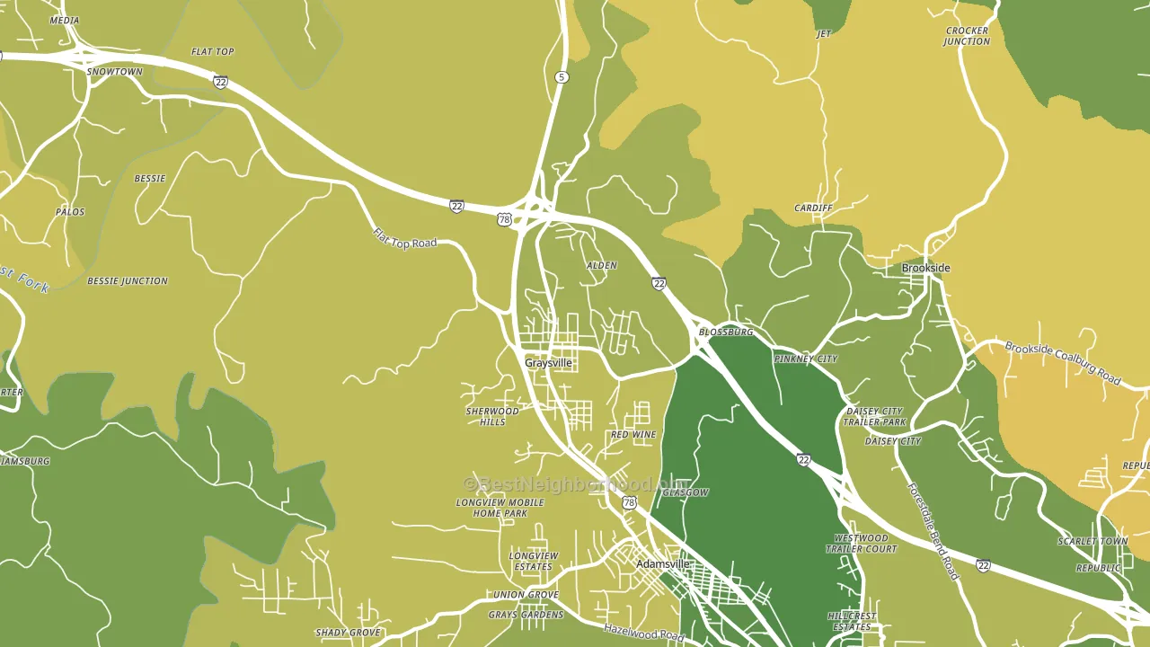 Graysville, AL block-group voter-turnout map