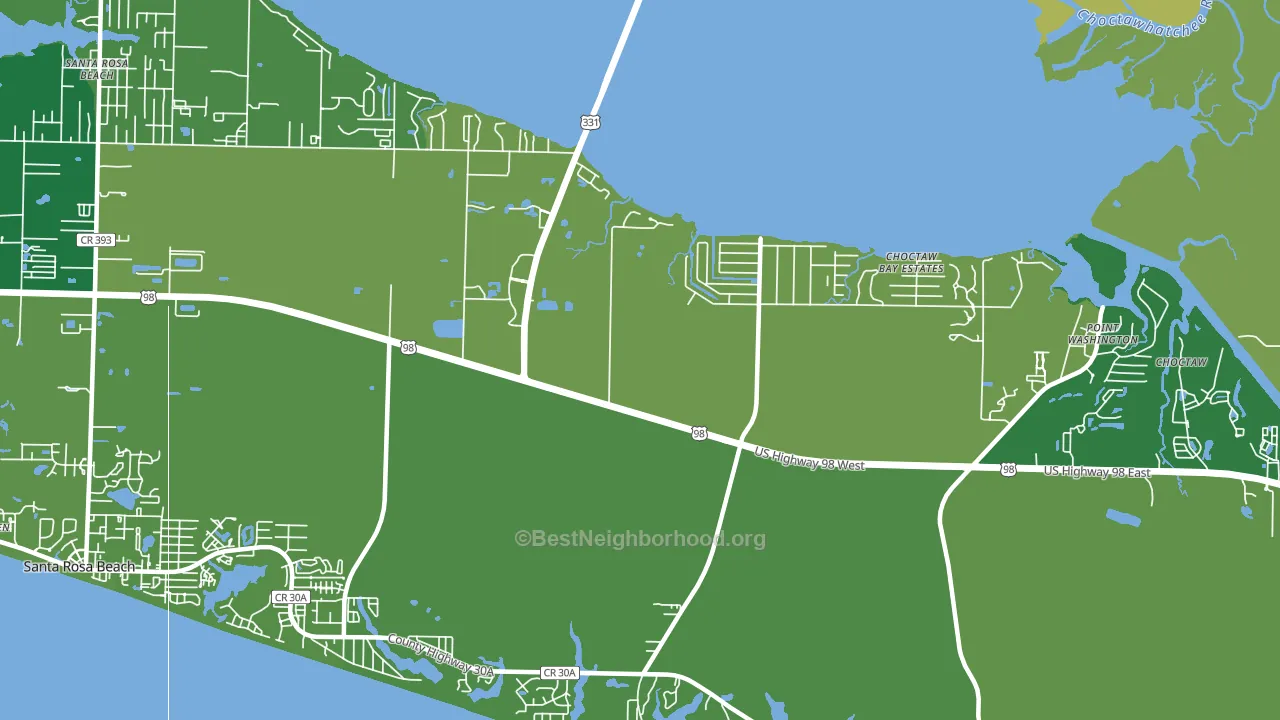 Grayton Beach, FL block-group voter-turnout map