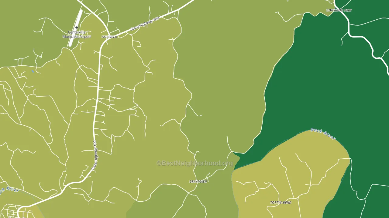 Graytown, TN block-group voter-turnout map