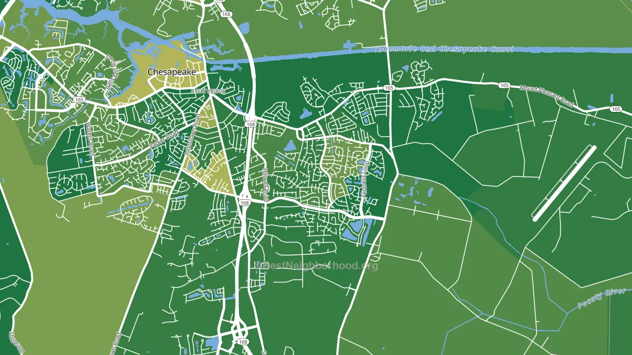 Great Bridge East, Chesapeake, VA block-group voter-turnout map