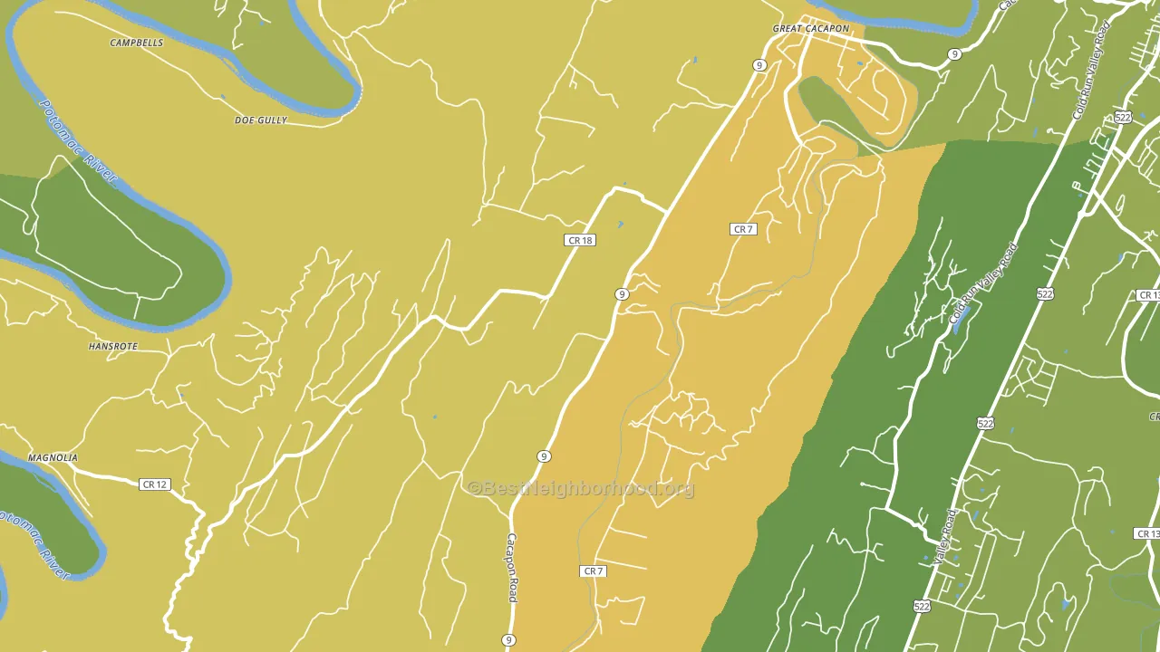 Great Cacapon, WV block-group voter-turnout map