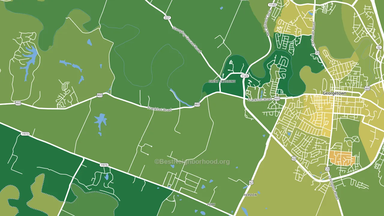 Great Crossing, KY block-group voter-turnout map