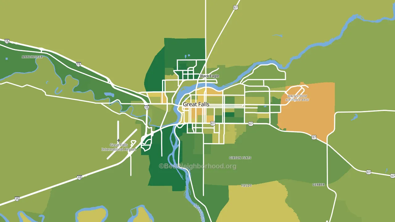 Great Falls, MT block-group voter-turnout map