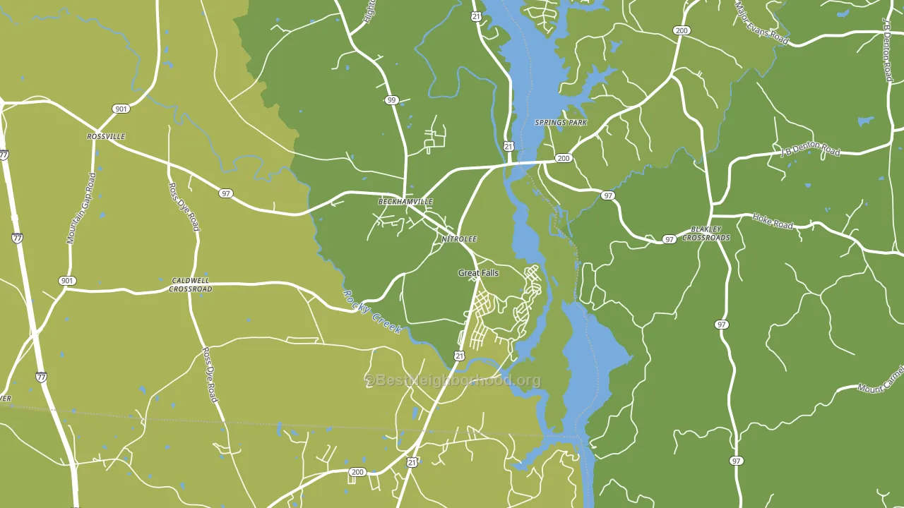 Great Falls, SC block-group voter-turnout map