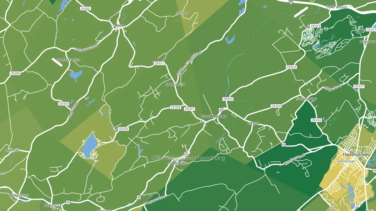 Great Meadows, NJ block-group voter-turnout map
