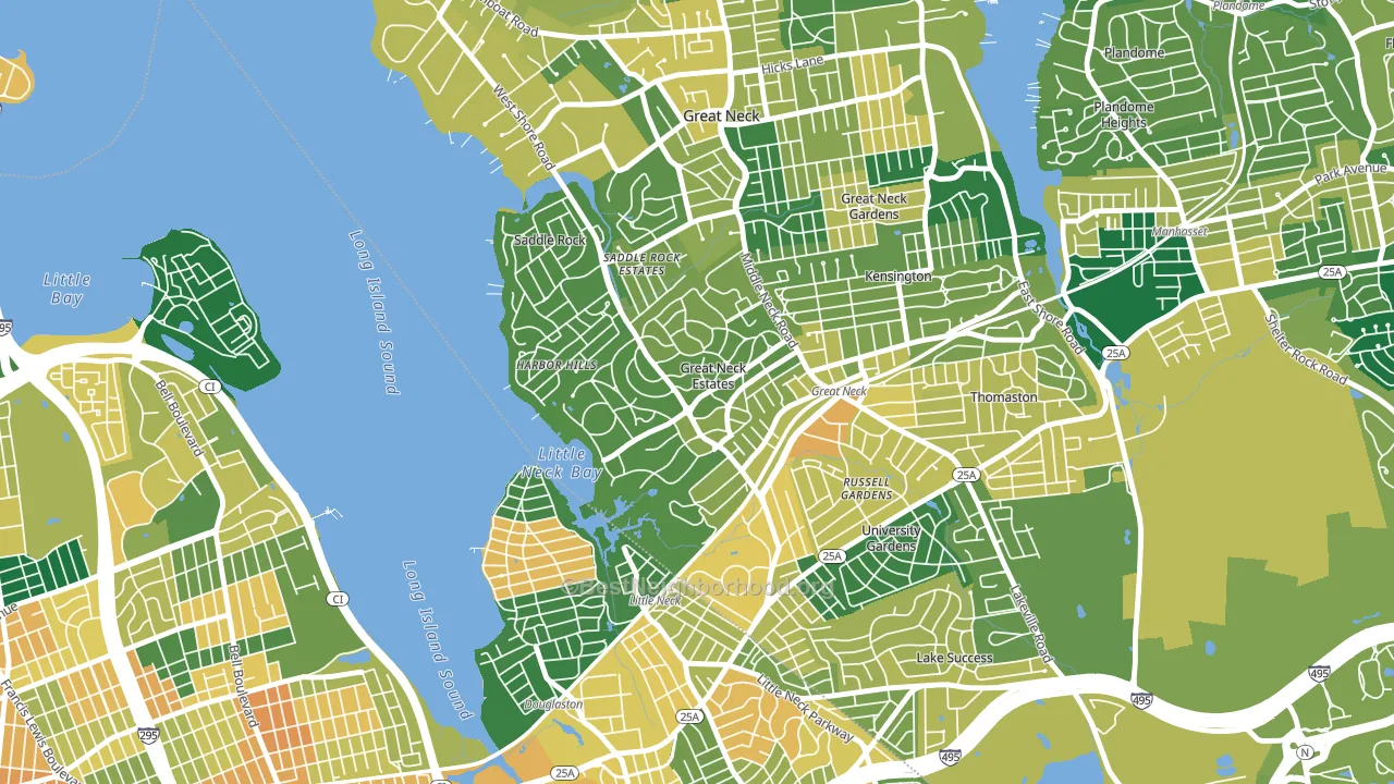 Great Neck Estates, NY block-group voter-turnout map