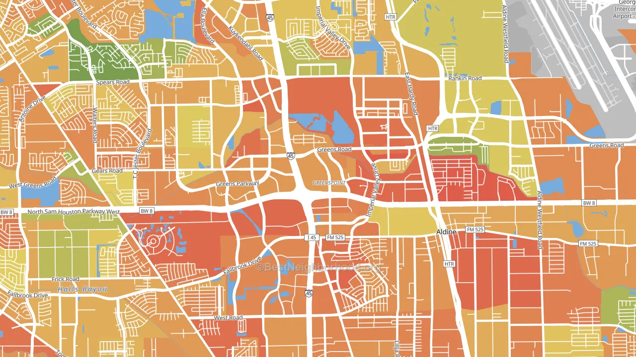Greater Greenspoint, Houston, TX block-group voter-turnout map