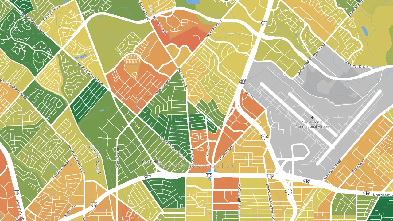 Greater Harmony Hills, San Antonio, TX block-group voter-turnout map