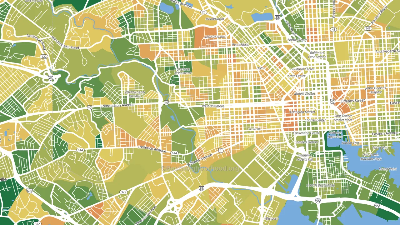 Greater Rosemont, Baltimore, MD block-group voter-turnout map