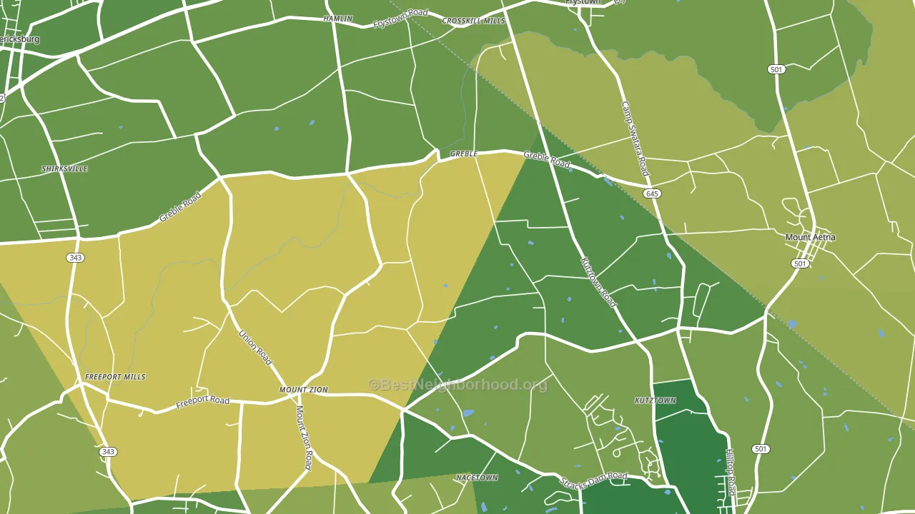 Greble, PA block-group voter-turnout map