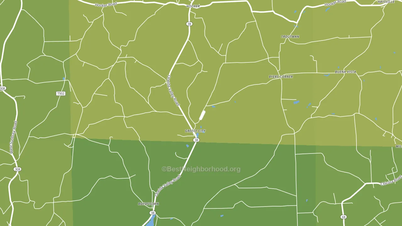 Greece City, PA block-group voter-turnout map