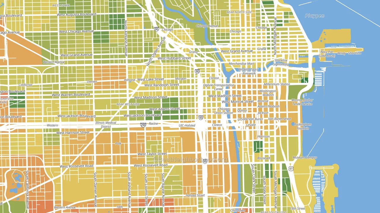 Greektown, Chicago, IL block-group voter-turnout map
