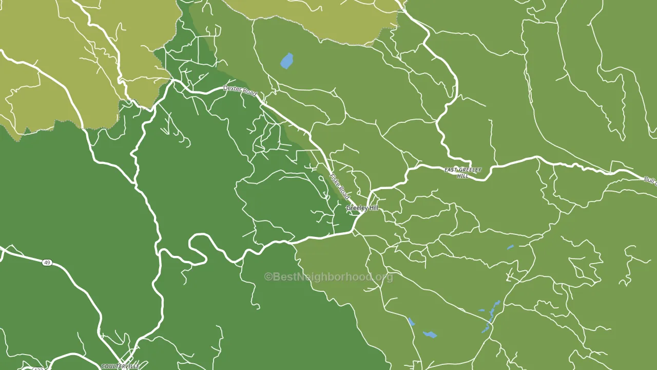 Greeley Hill, CA block-group voter-turnout map
