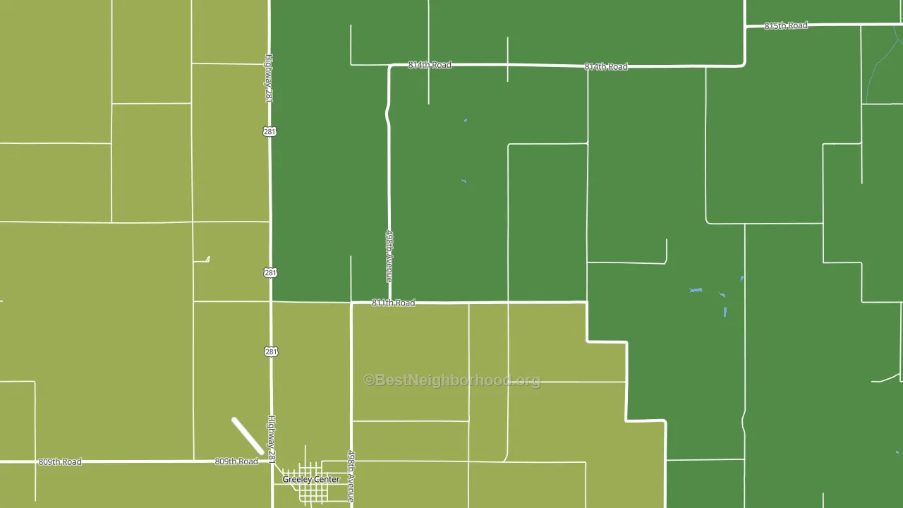 Greeley, NE block-group voter-turnout map