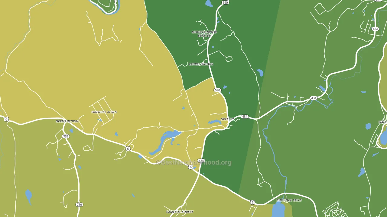 Greeley, PA block-group voter-turnout map