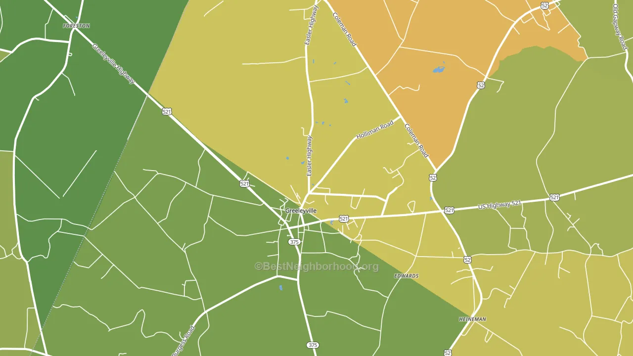 Greeleyville, SC block-group voter-turnout map