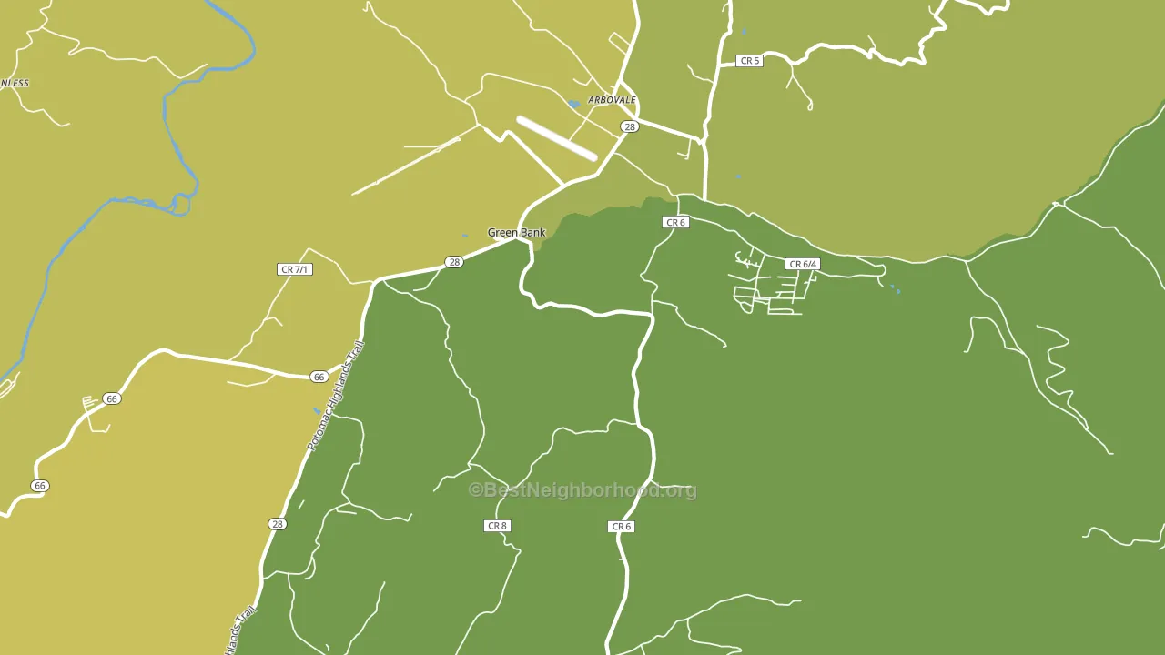 Green Bank, WV block-group voter-turnout map