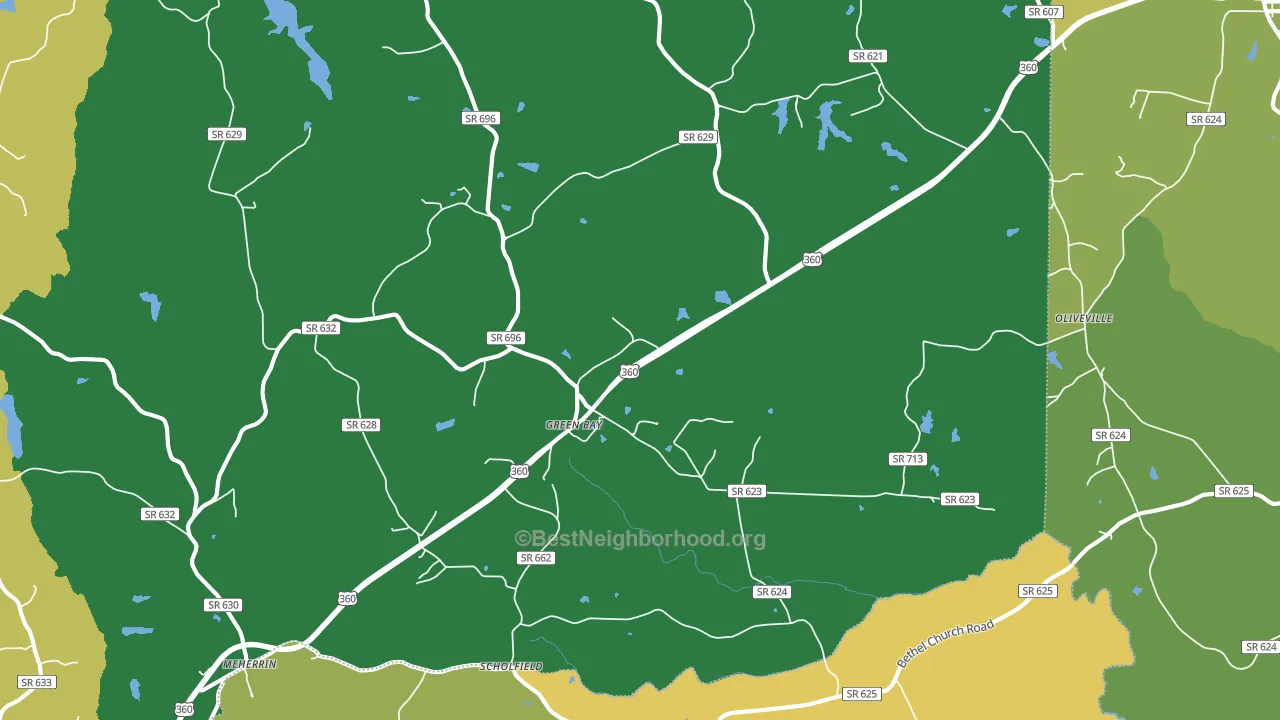 Green Bay, VA block-group voter-turnout map