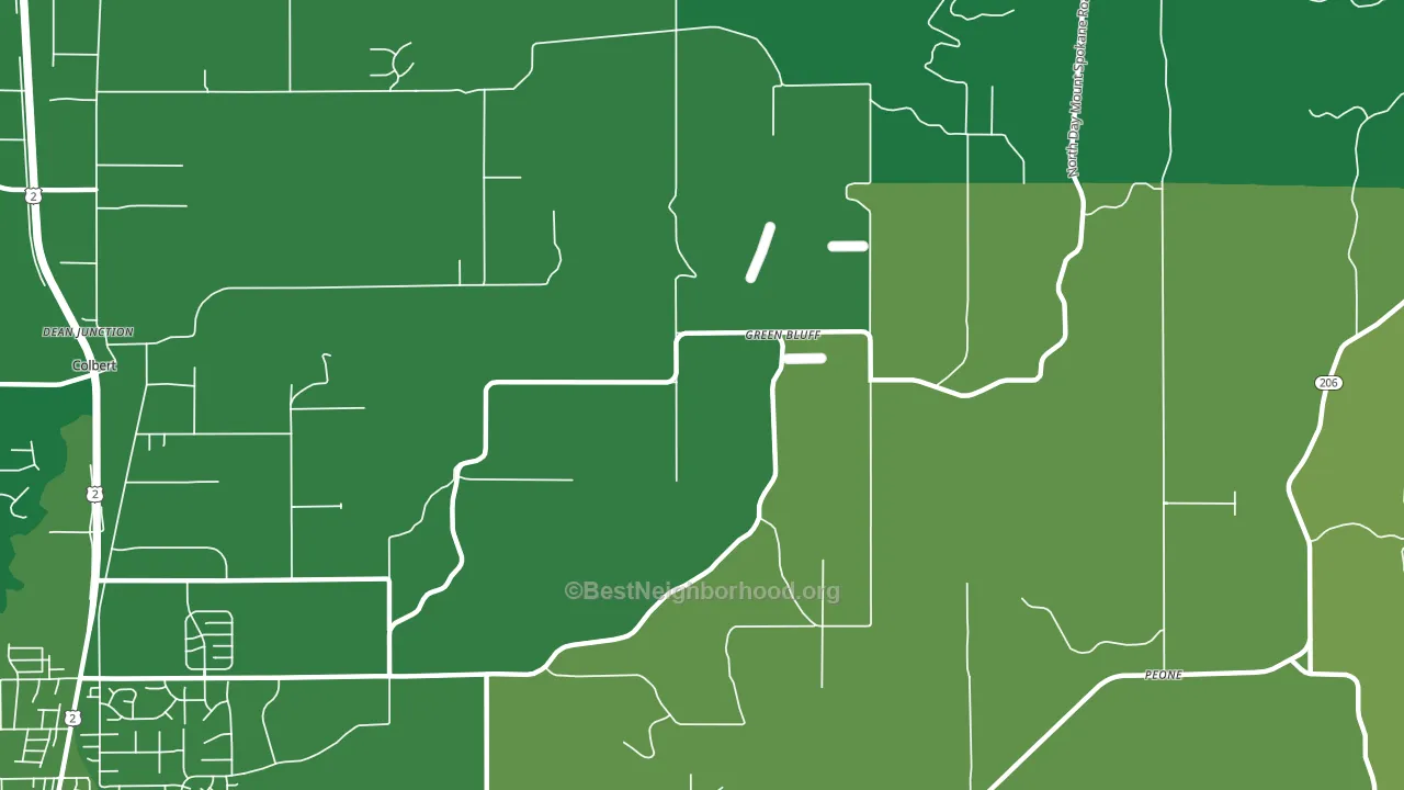 Green Bluff, WA block-group voter-turnout map