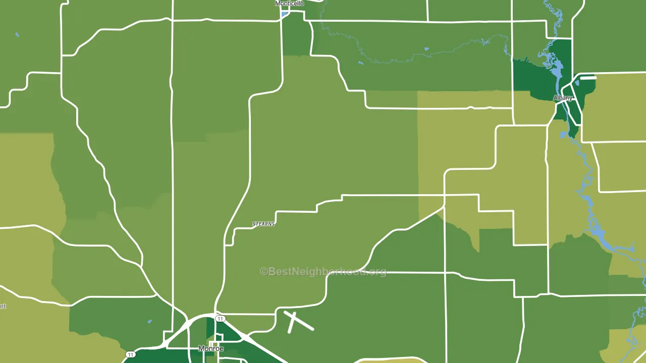 Green County, WI block-group voter-turnout map