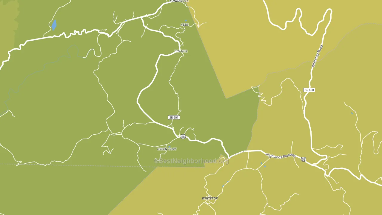 Green Cove, VA block-group voter-turnout map