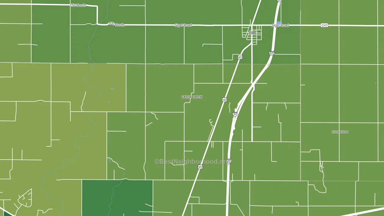 Green Creek, IL block-group voter-turnout map
