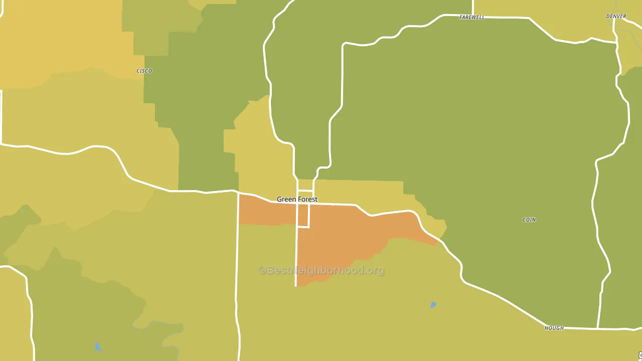 Green Forest, AR block-group voter-turnout map