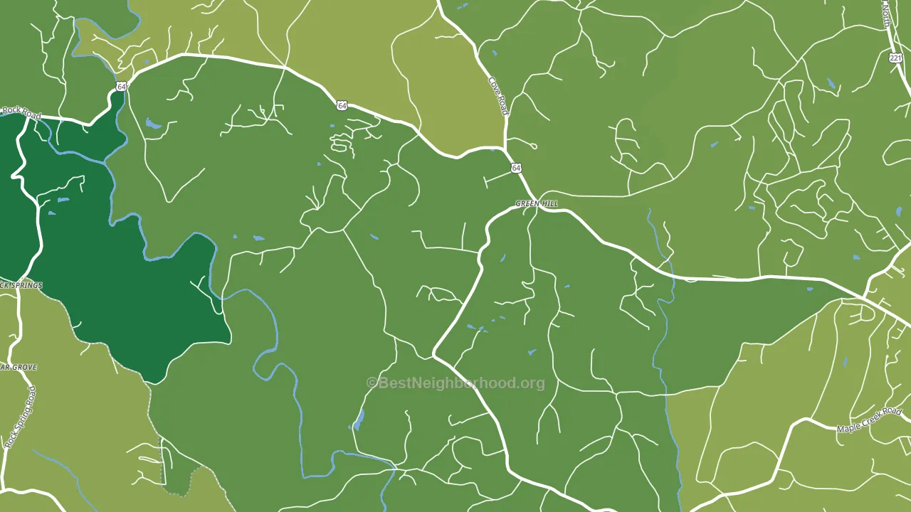 Green Hill, NC block-group voter-turnout map