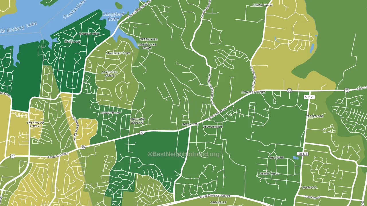Green Hill, TN block-group voter-turnout map