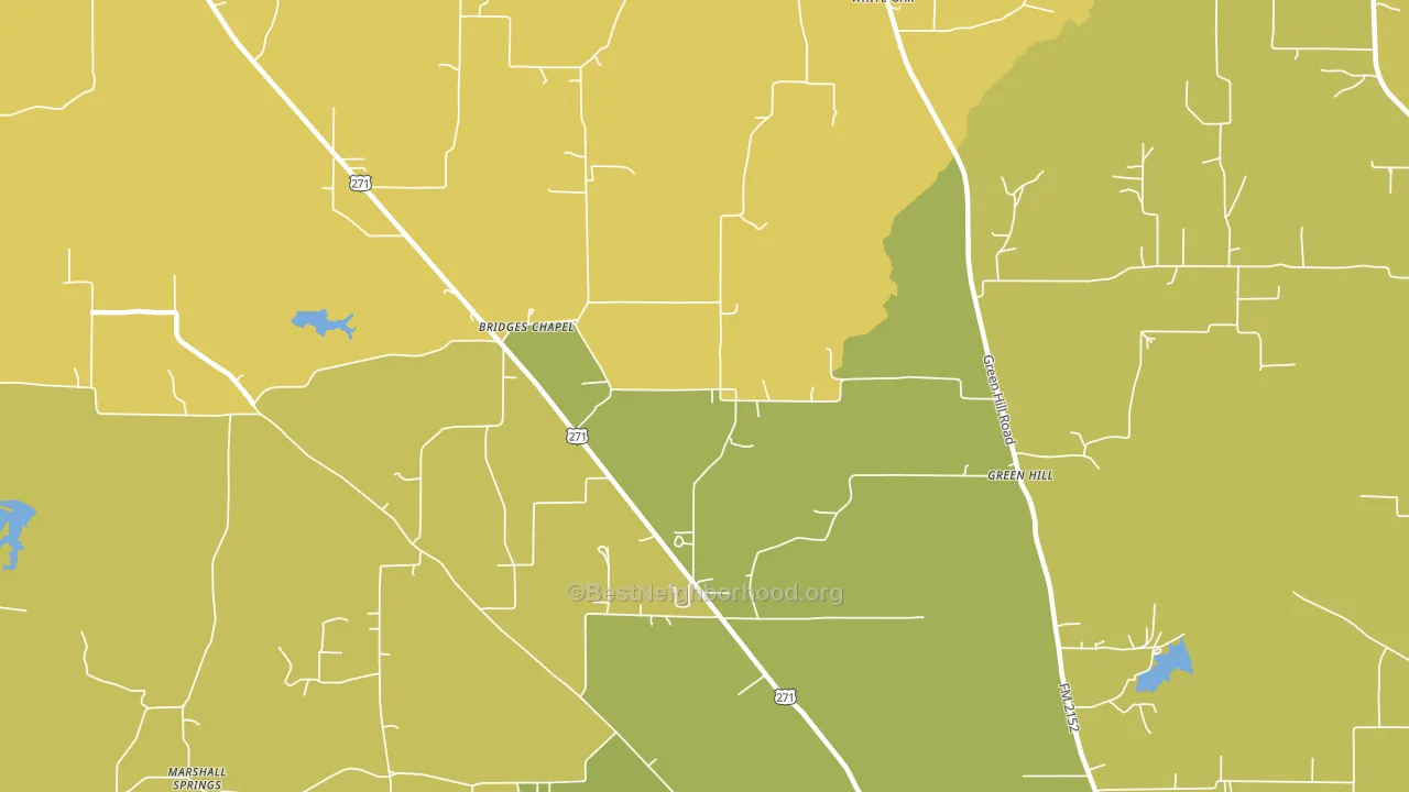 Green Hill, TX block-group voter-turnout map