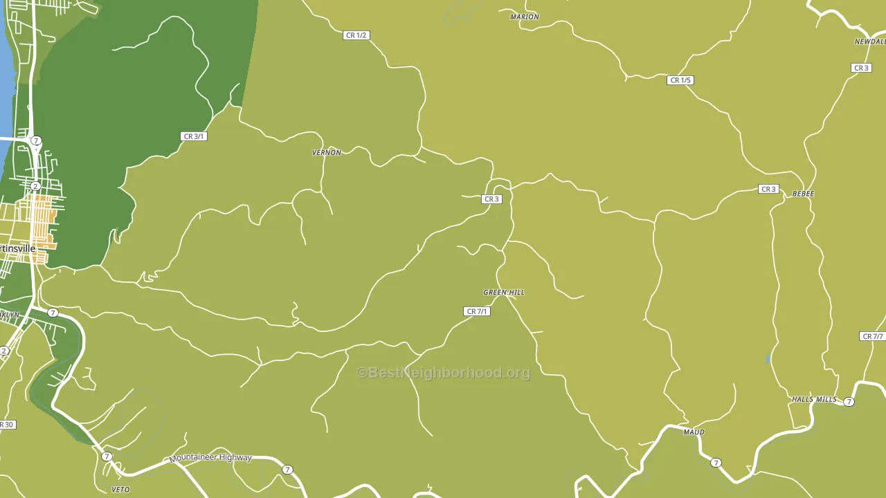 Green Hill, WV block-group voter-turnout map