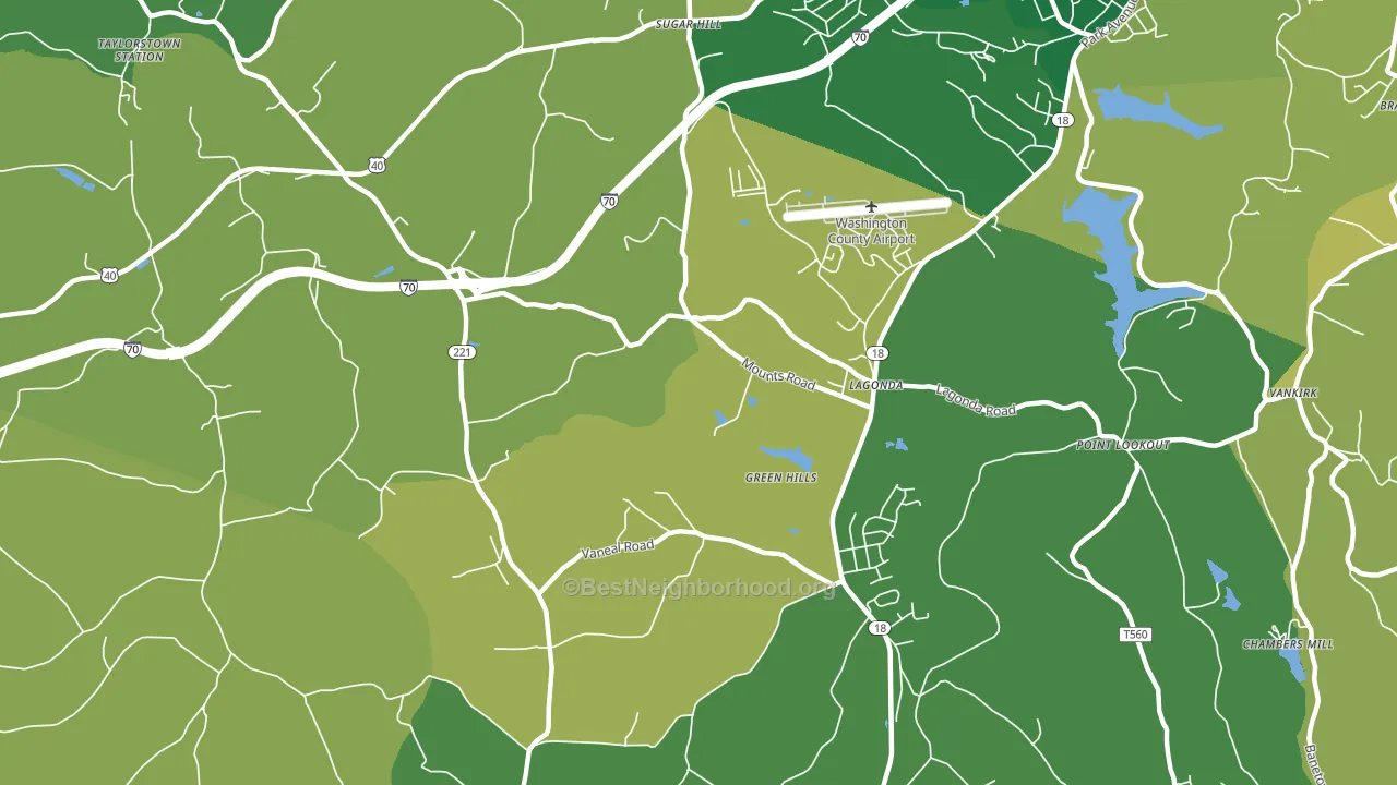 Green Hills, PA block-group voter-turnout map