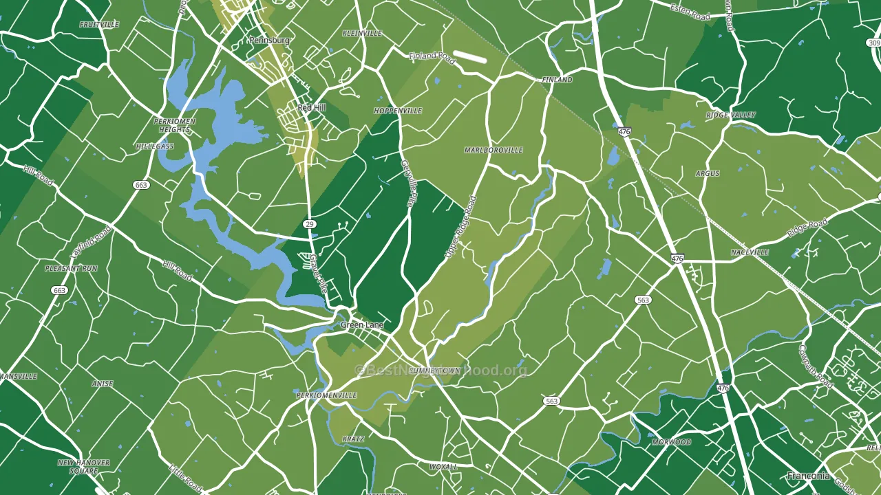Green Lane, PA block-group voter-turnout map